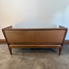 Mark David / Slifer Designs Brown Leather Settee Italian Regency Style, Sku 033232