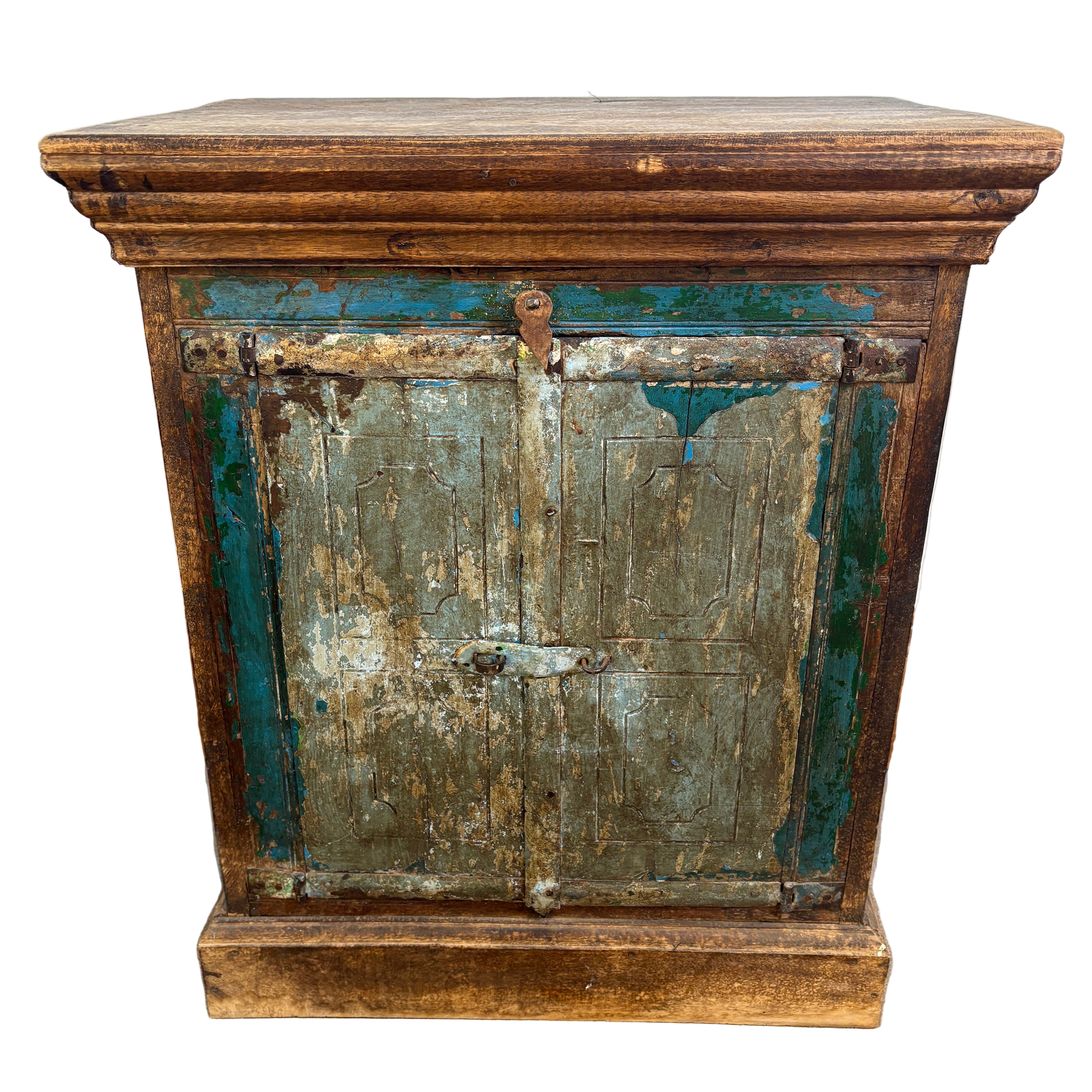 Primitive Blue Door Cabinet, Sku 033024