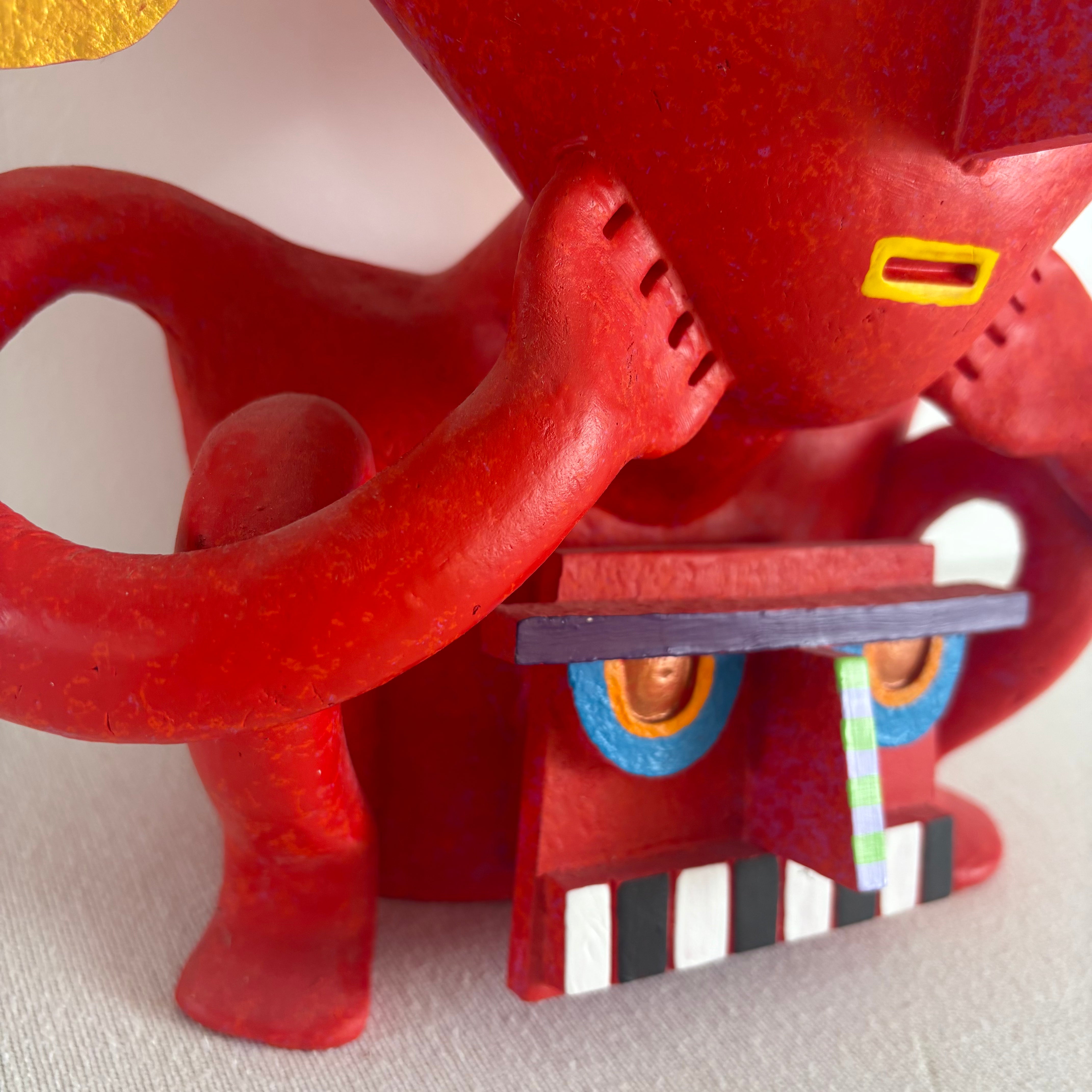 Ceramic created and painted by Max Lehman, Red Ground Color