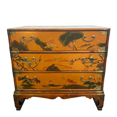 Mini Chest of Drawers, Lotus Theme, Wood and Metal, Sku 033004