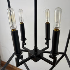 Arhaus Black Finish Metal Lantern Style Pendant, 4 Bulb, Sku :033167