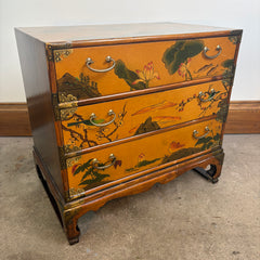 Mini Chest of Drawers, Lotus Theme, Wood and Metal, Sku 033004