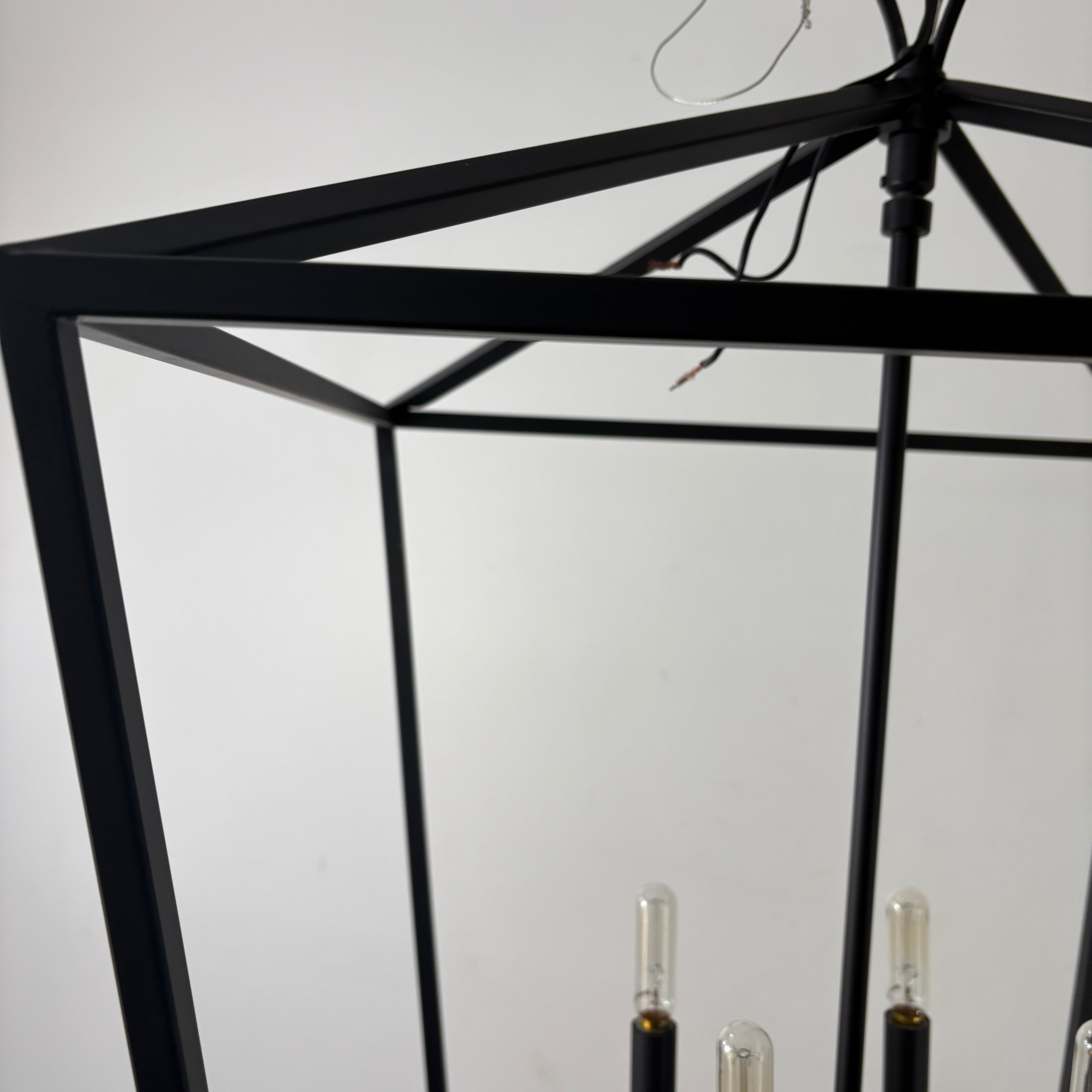 Arhaus Black Finish Metal Lantern Style Pendant, 4 Bulb, Sku :033167