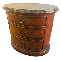 Thomasville Marble Top Oval Three Drawer Chest, Sku 033267