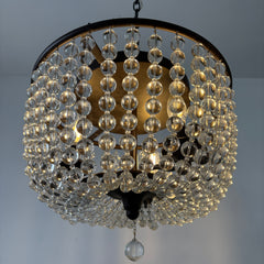 Chandelier with Glass Beads - Flush Mount, 3 Candle Lights Sku 033114