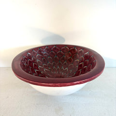 Talavera Mexican Folk Art Hand Painted Sink Stylized Feather Design, Sku 033237