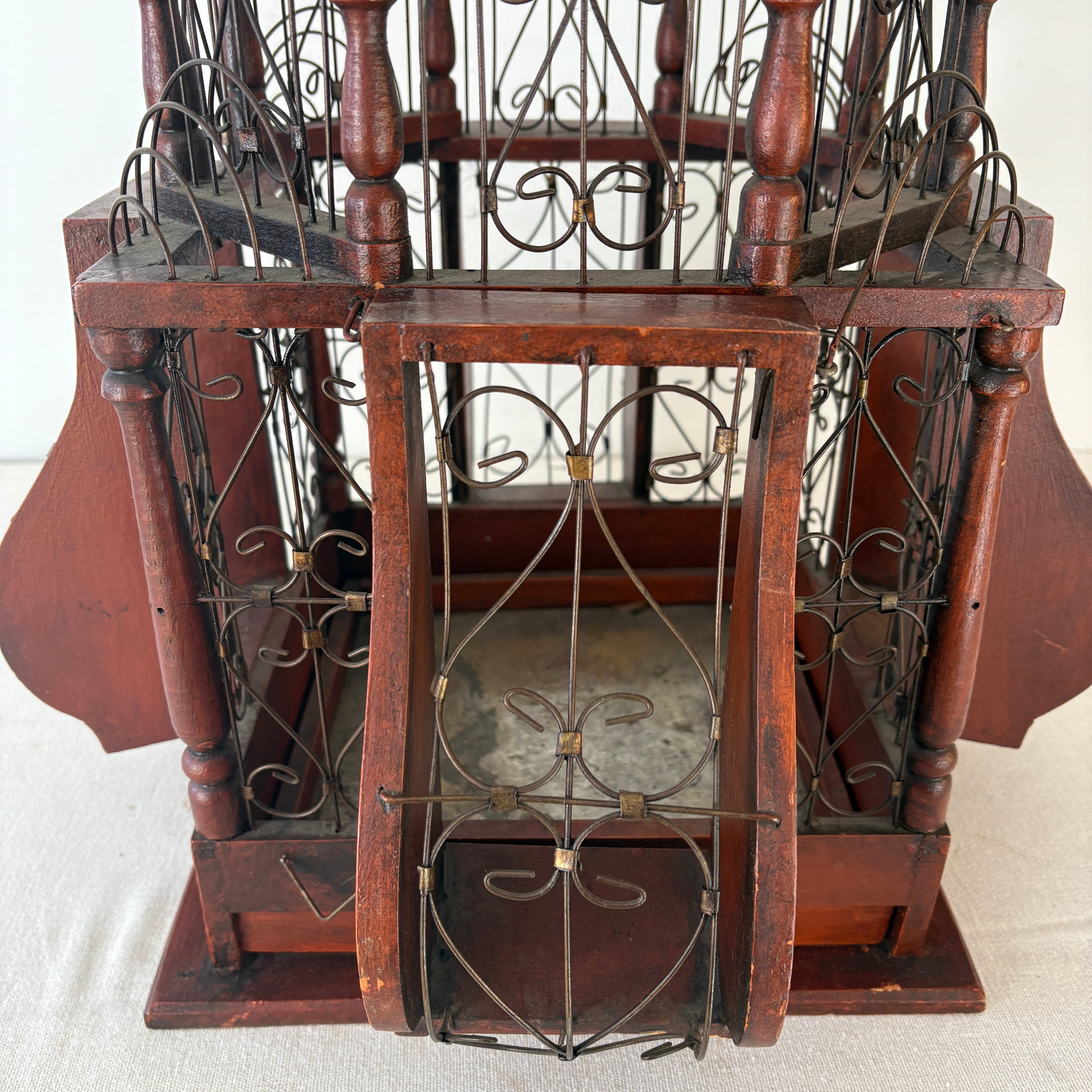 Hot Air Ballon Bird Cage Constructed of Wire and Wood, Sku: 033166