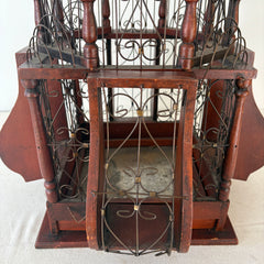 Hot Air Ballon Bird Cage Constructed of Wire and Wood, Sku: 033166