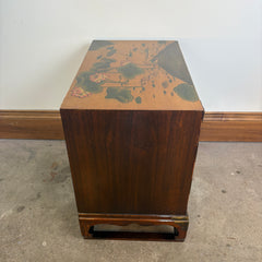 Mini Chest of Drawers, Lotus Theme, Wood and Metal, Sku 033004