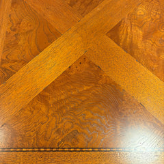 Oval Top Parquet Detail Single Pedestal Base 2 Legs, Sku: 033272