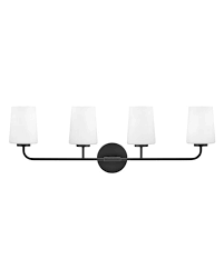 Hinkley "Kline" 4-Light Vanity Wall Light with White Cone Shades