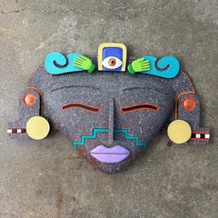 Ceramic created and painted by Artist Max Lehman, Grey Ground Color. Sku, 032984