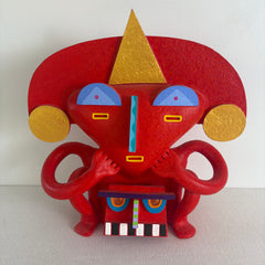 Ceramic created and painted by Max Lehman, Red Ground Color