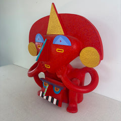 Ceramic created and painted by Max Lehman, Red Ground Color