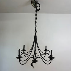 Stone County Ironworks / Urban Forge 4 Arm Chandelier "Jacksonport" Artisan Created,  Black, Sku: 032979