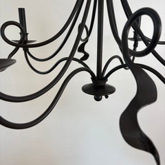 Stone County Ironworks / Urban Forge 4 Arm Chandelier "Jacksonport" Artisan Created,  Black, Sku: 032979