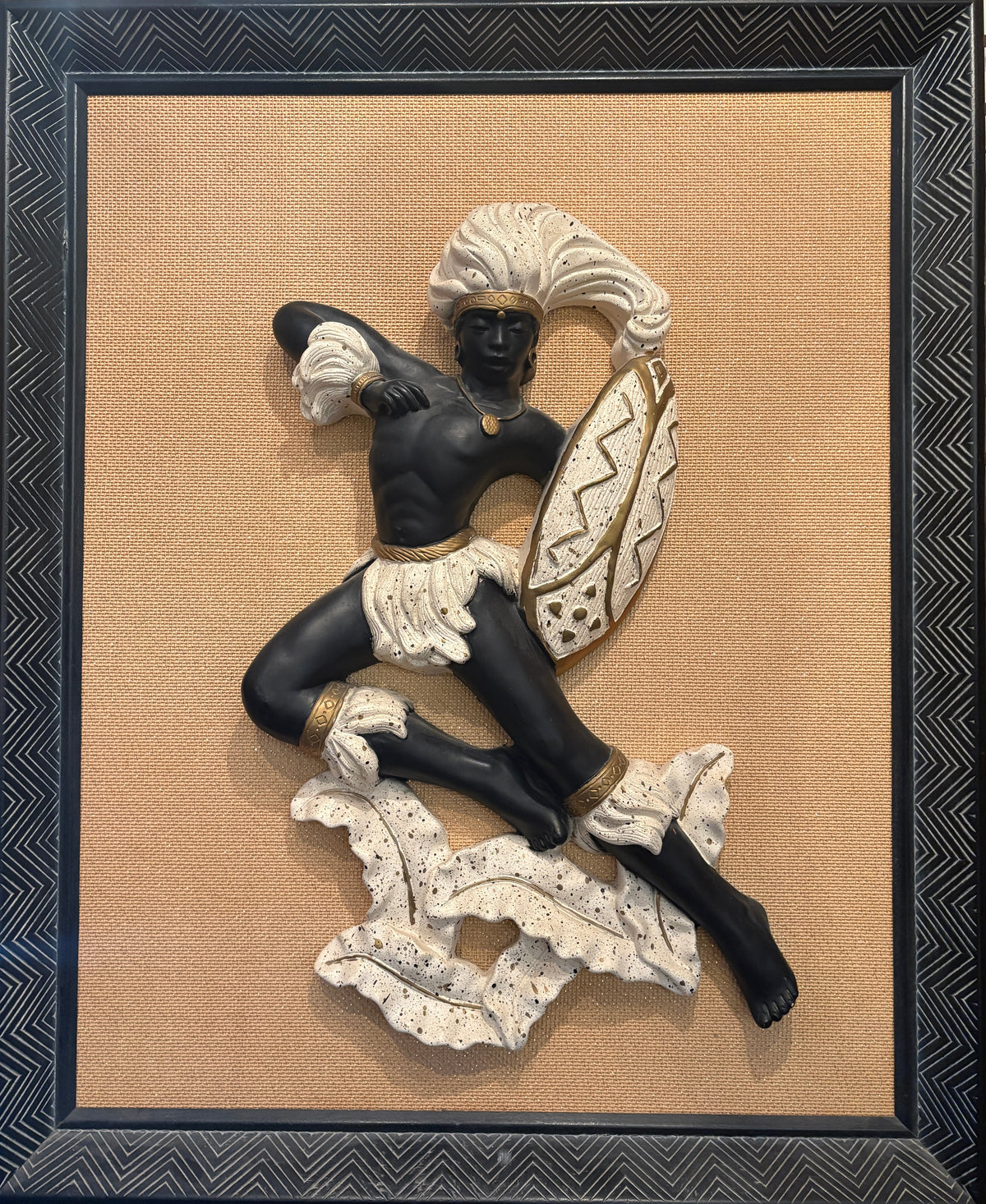 Pair of Universal Statuary Chalkware Figures Mounted and Framed, Sku: 033141