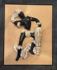 Pair of Universal Statuary Chalkware Figures Mounted and Framed, Sku: 033141