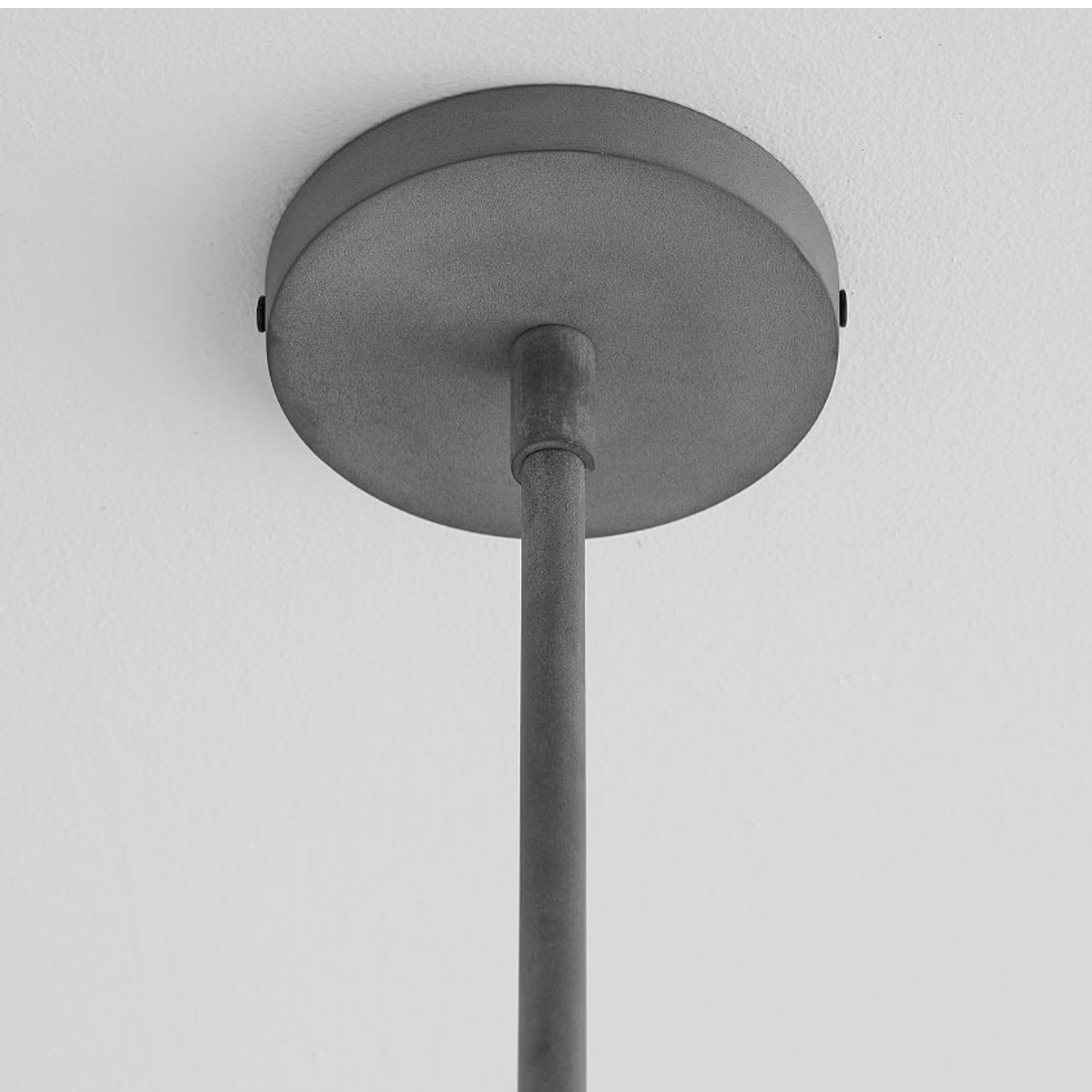 Pottery Barn, "Murano" Pendant Light, Zinc Finish, Raindrop Glass, Sku: 033168