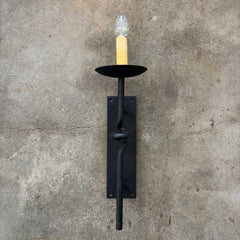 Iron Wall Sconce, Black, Single Candle Stick Light, Sku: 033291