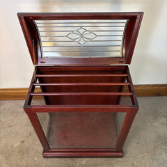 JMX International Leaded Glass Curio Cabinet, Quilt Cabinet, Sku: 033274