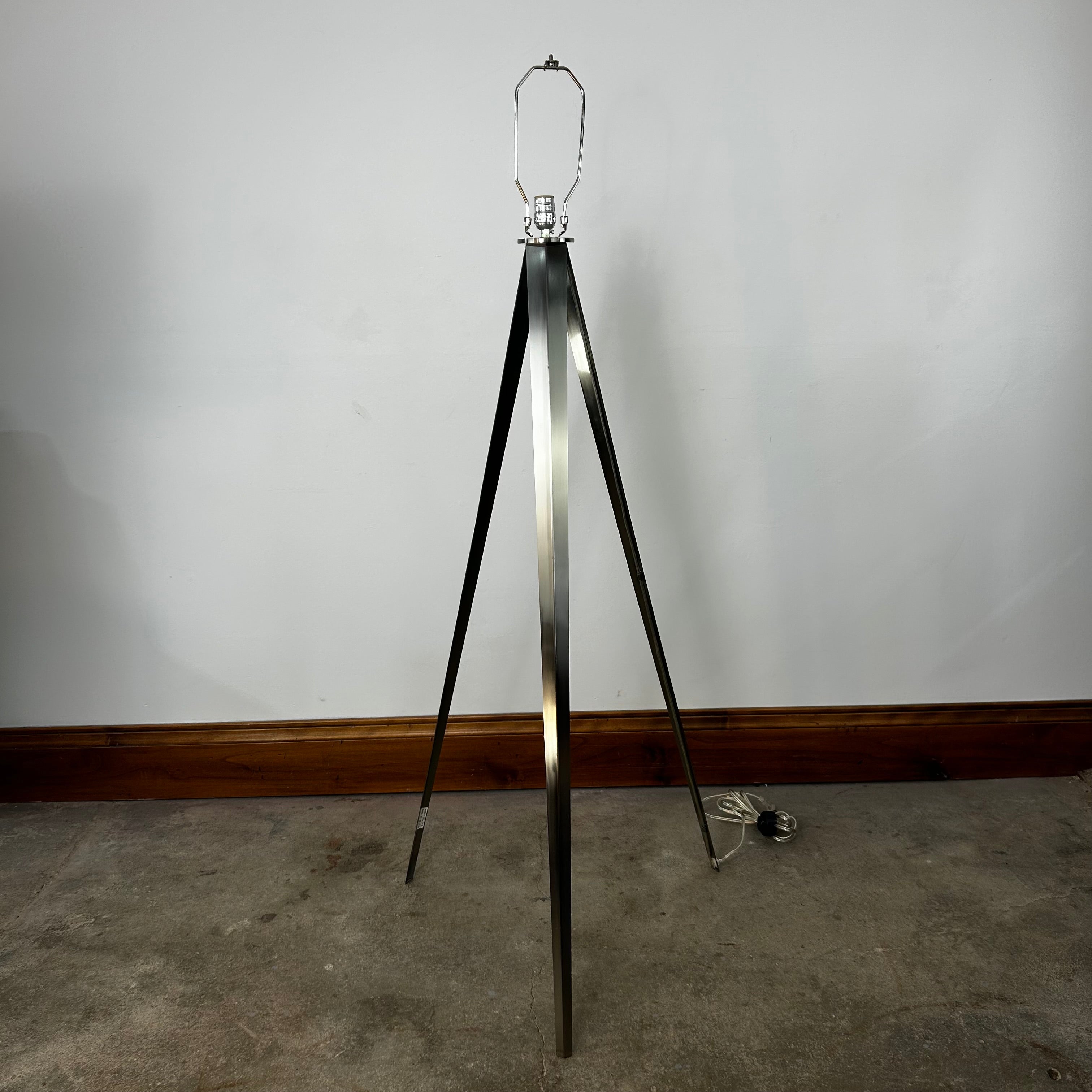 Tri-pod Floor Lamp, Brushed Nickel