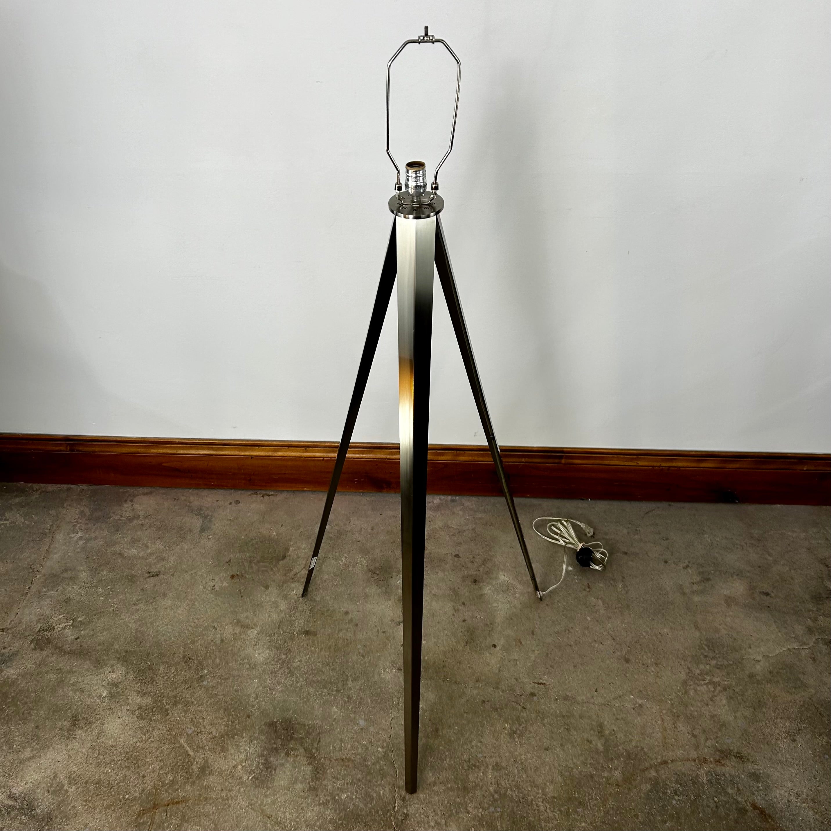 Tri-pod Floor Lamp, Brushed Nickel