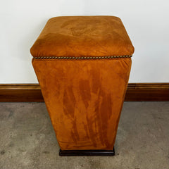 Suede Pedestal Bar Stool, Ginger Color