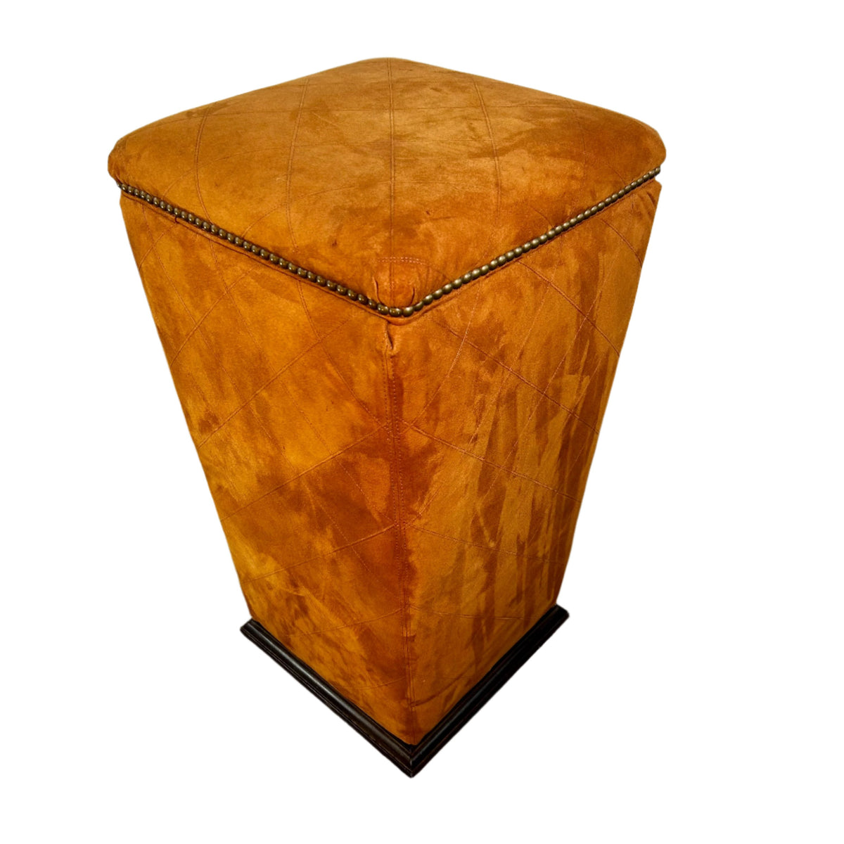 Suede Pedestal Bar Stool, Ginger Color