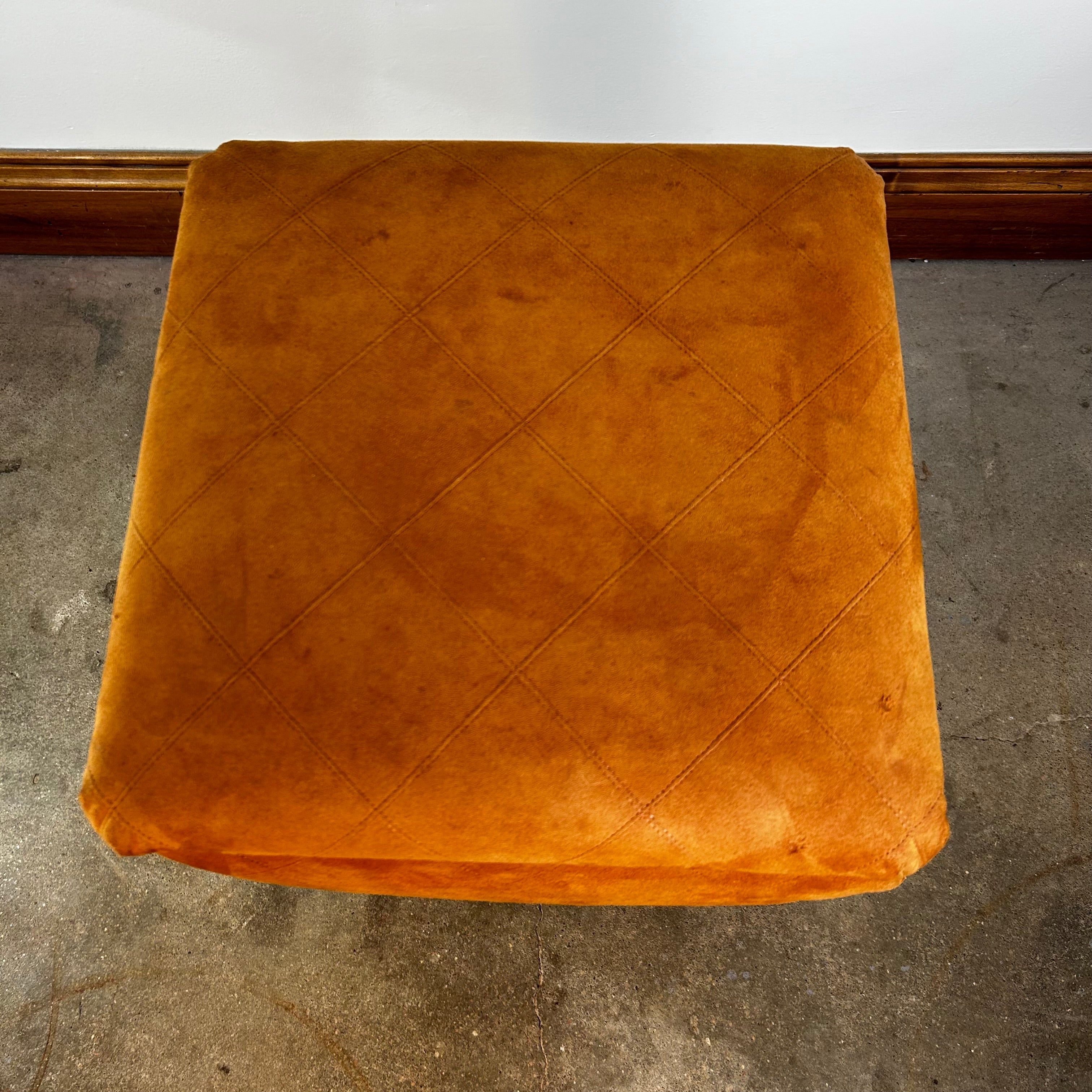 Suede Pedestal Bar Stool, Ginger Color