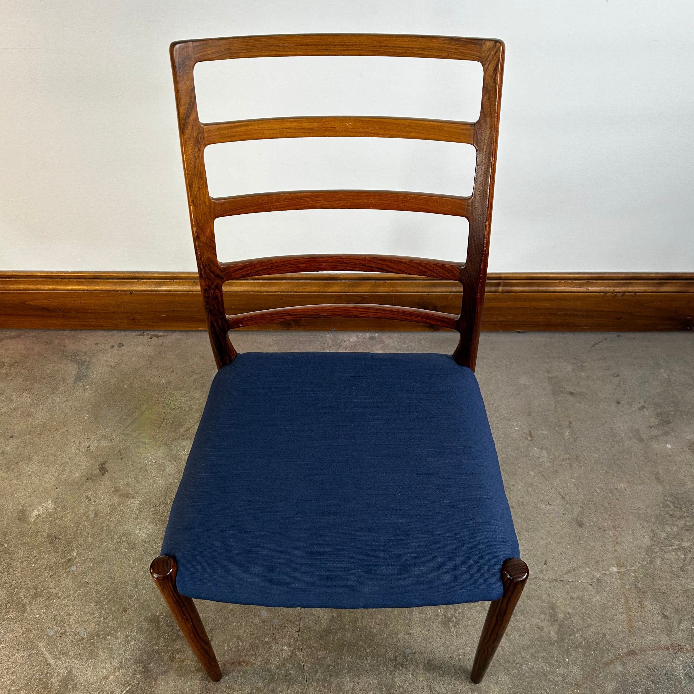 Teak Dining or Accent Chair, Vintage, Upholstered Seat