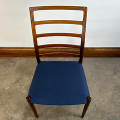 Teak Dining or Accent Chair, Vintage, Upholstered Seat