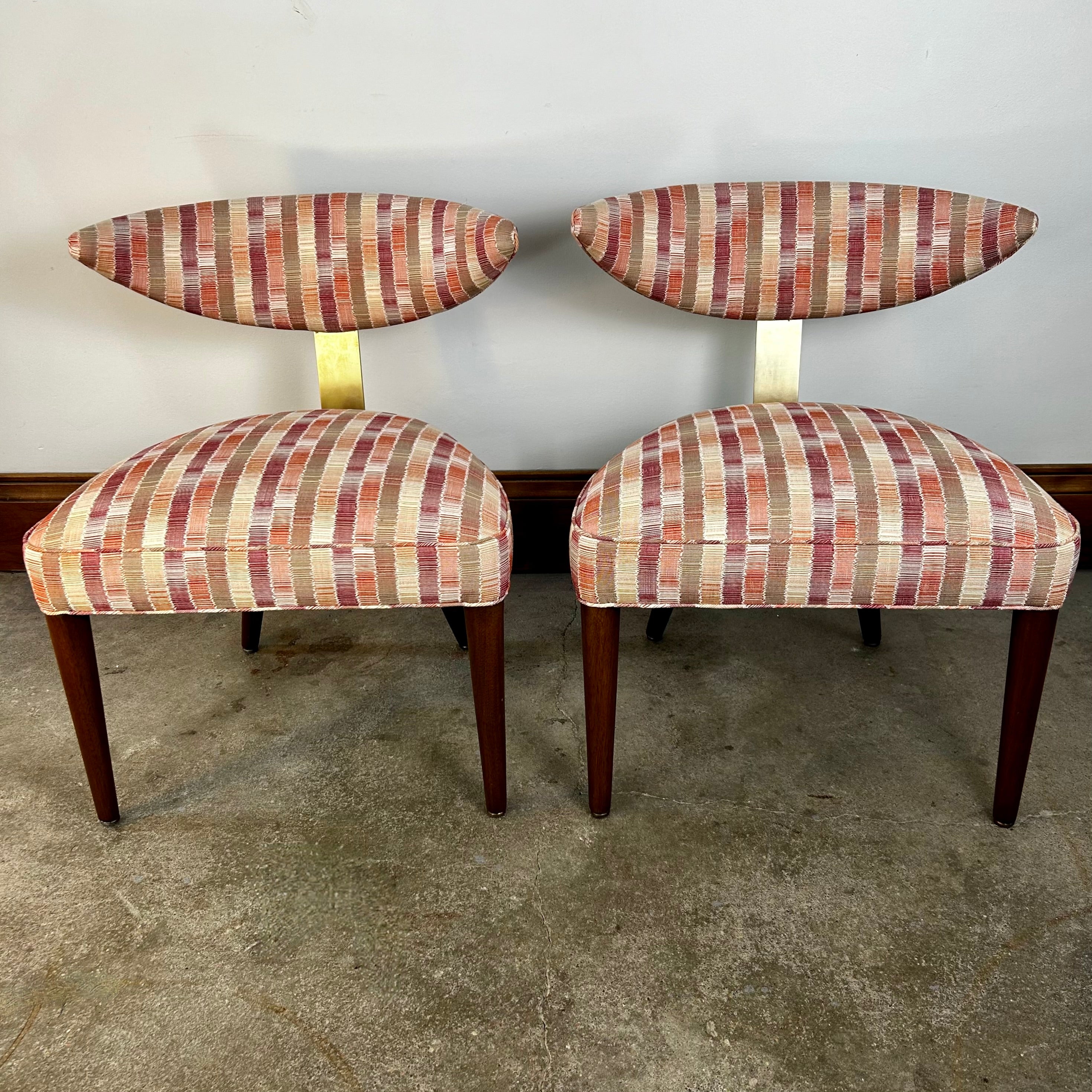 MCM Midcentury Modern Style Chairs, Pair, Newer Upholstery