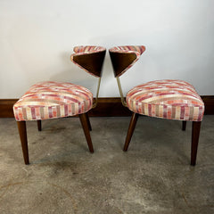 MCM Midcentury Modern Style Slipper Chairs, Pair, Newer Upholstery, S32114