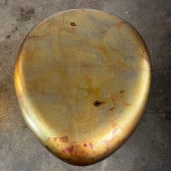 Oxidized Metal Egg Table, Composite Base, Golden