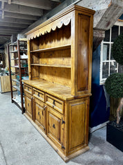 Pine Hutch, Large, Two-Piece Bookshelf top & Cabinet Bottom Made in Mexico, Iron Hardware