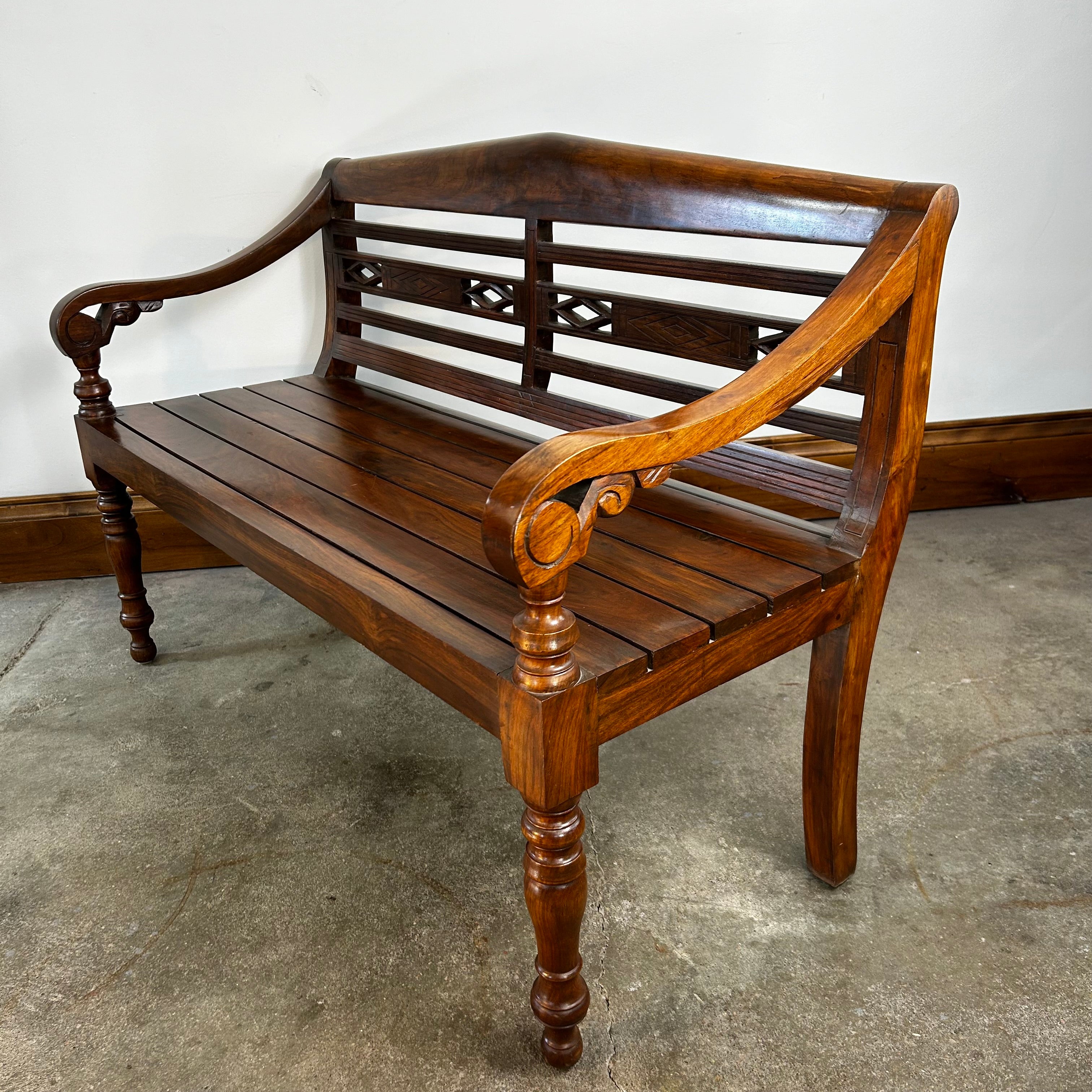 Bench, Walnut, Traditional, Solid Wood