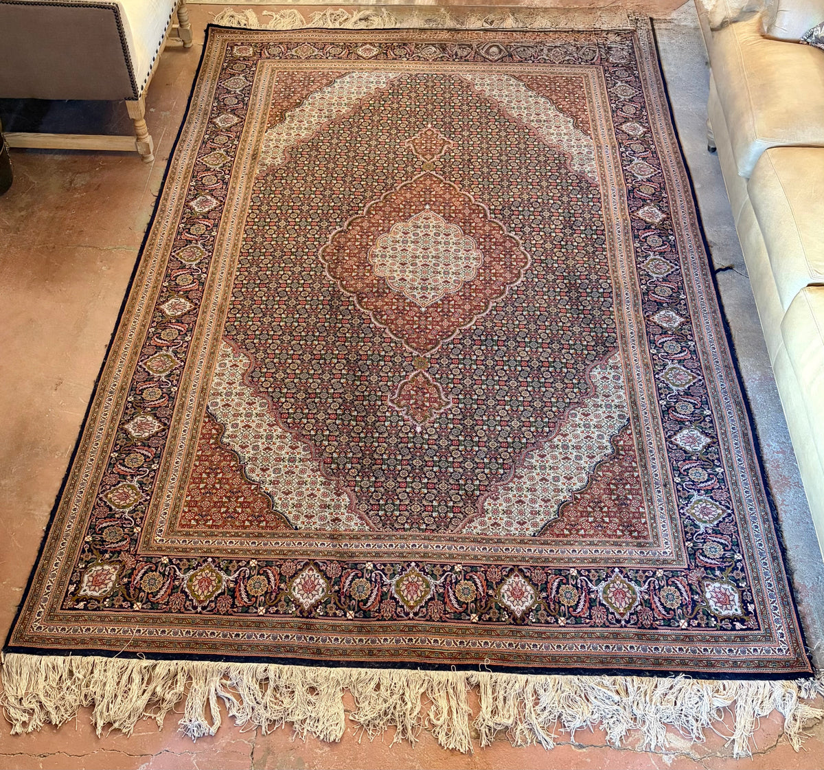 Silk Area Rug, Primarily Blue, Red, Sku: 033336