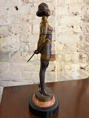 Bronze Table Sculpture, "The Riding Crop", Austrian Artist Bruno Zach 1891-1935, sku: 032193