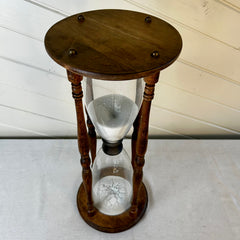 Vintage Blenko Hourglass Sand Timer with Wood Frame, Large, sku: S32182