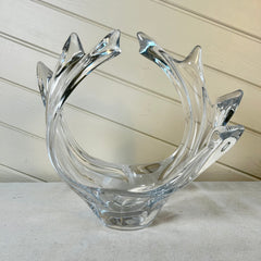 Vannes Le Chantel French Crystal Glass Vase Sculpture, Bird in Flight, sku: S32184