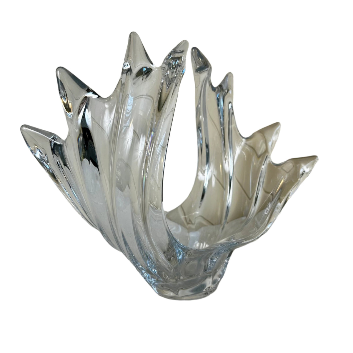 Vannes Le Chantel French Crystal Glass Vase Sculpture, Bird in Flight, sku: S32184