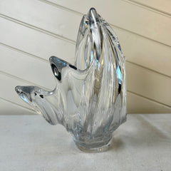 Vannes Le Chantel French Crystal Glass Vase Sculpture, Bird in Flight, sku: S32184
