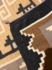Throw Rug, 100% Wool, South West Design, Beige, Black, Grey, Brown, Taupe, sku: 033416
