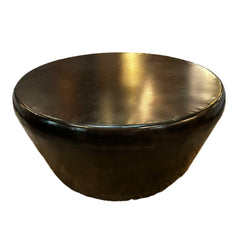 Bronze Round Metal Coffee Table, Conical Shape, Rustic