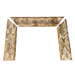 Fireplace Mantle, Onyx Stone, Brown, Tan & Cream, Three Piece, Sku: 033576