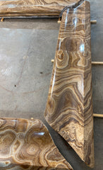 Fireplace Mantle, Onyx Stone, Brown, Tan & Cream, Three Piece, Sku: 033576