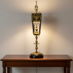 Brass Table Lamp, French Bouillotte Style, Vintage, Four Candle Light, Sku: 033580
