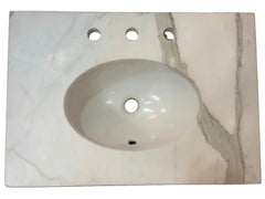 Villeroy and Bach Carrera Marble Vanity Top with Under-mount Oval Sink, Sku: 033592