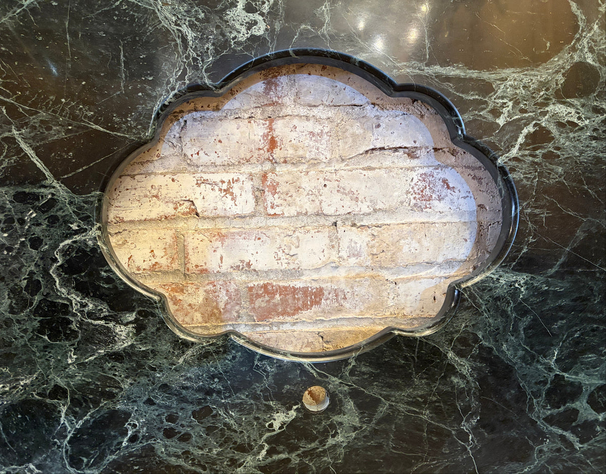 Green Marble Counter Top, Fluted Sink Hole, Double Beveled Edge, sku: 033593